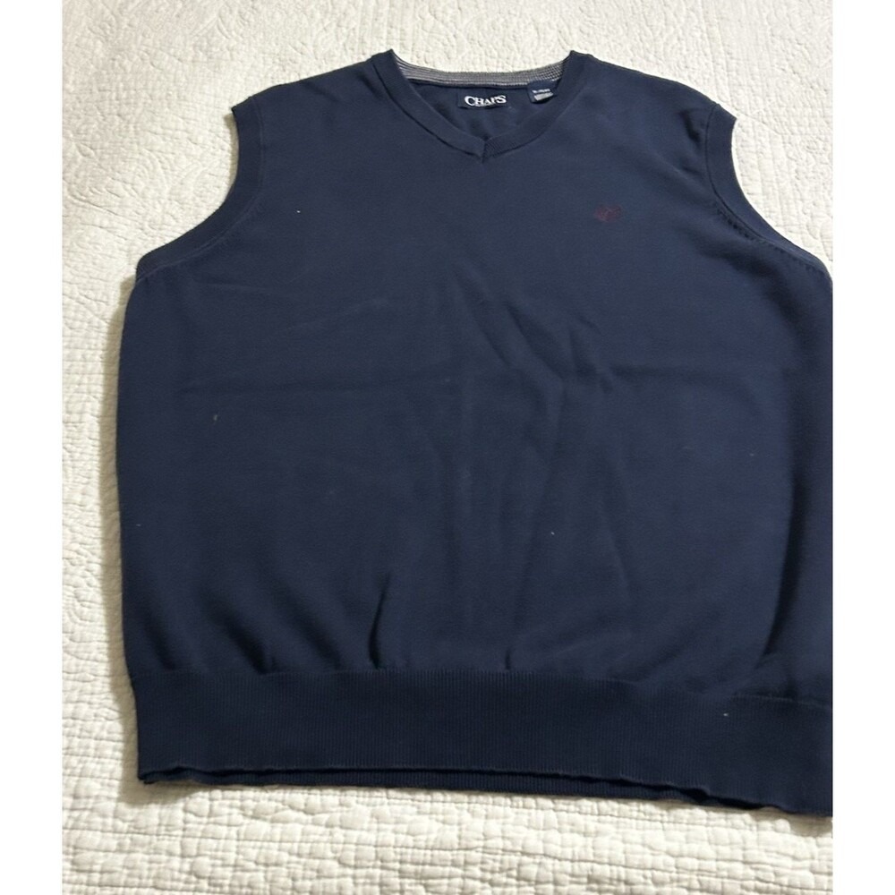 Chaps Navy Blue V-Neck Sweater Vest: Size XL